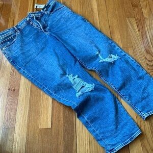 Express mid rise boyfriend crop jeans 14R NWT button fly.